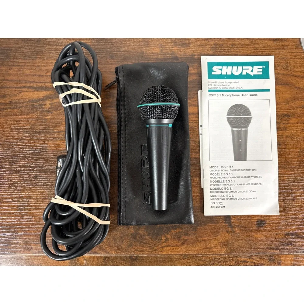 Shure BG 3.1 High Output Vocal Microphone Dynamic Cardioid XLR Mic with Case Box